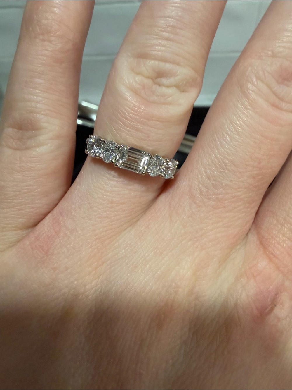 Melanie Casey White Gold Perimeter Ring - Size 6
